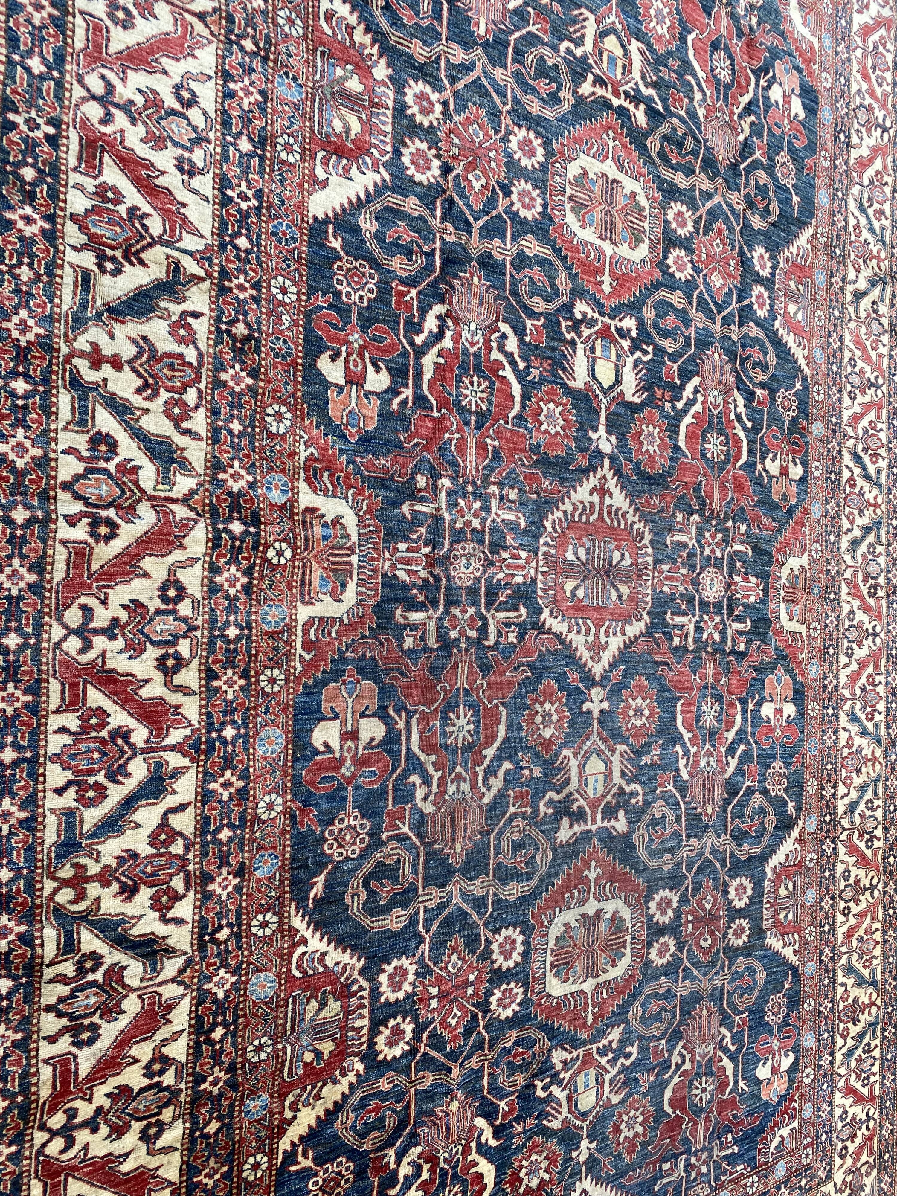 Large vintage rug Chobi Afghan handmade 274x404 cm