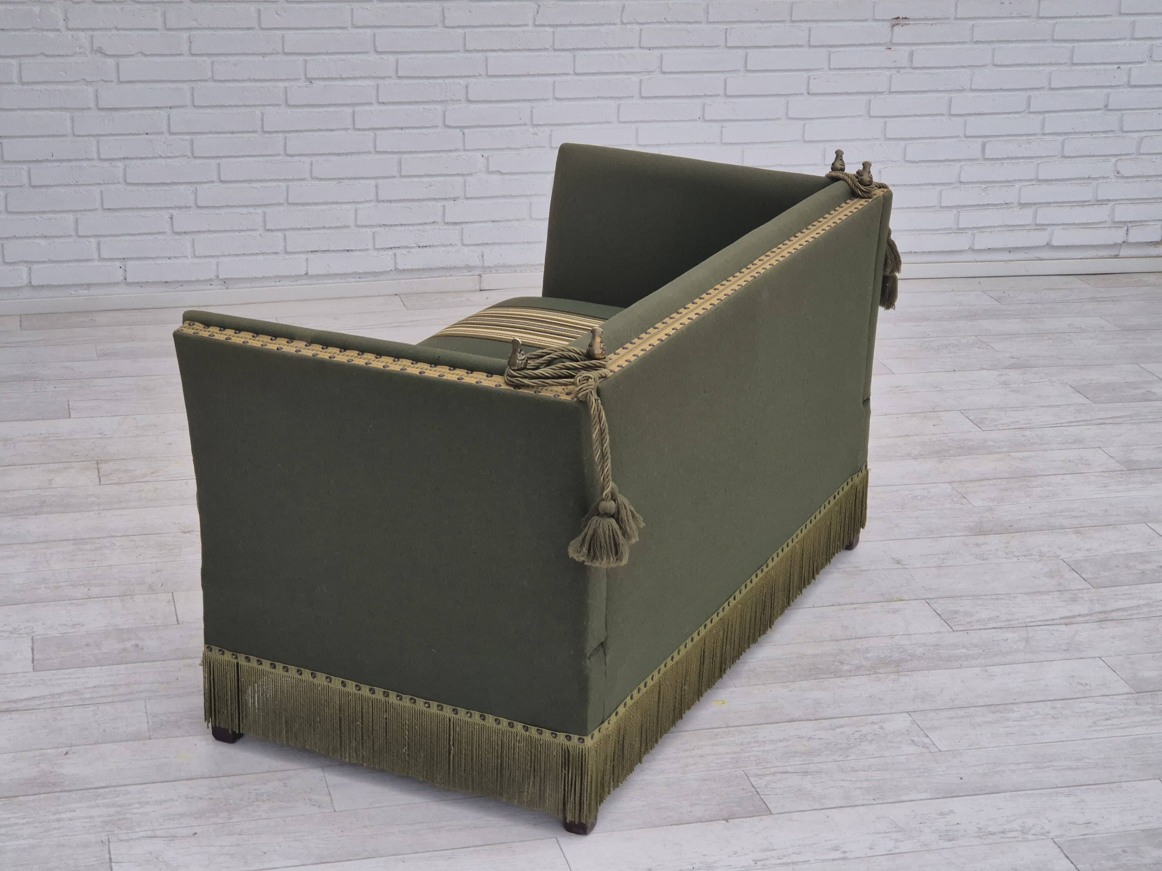 Canapé danois 2 places en velours et laine, années 1970