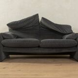 Cassina | Vico Magistretti 675 Maralunga sofa, 1970s, original black-grey striped upholstery