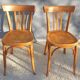 Paire chaises bistrot 1950 Mahieu Made in France