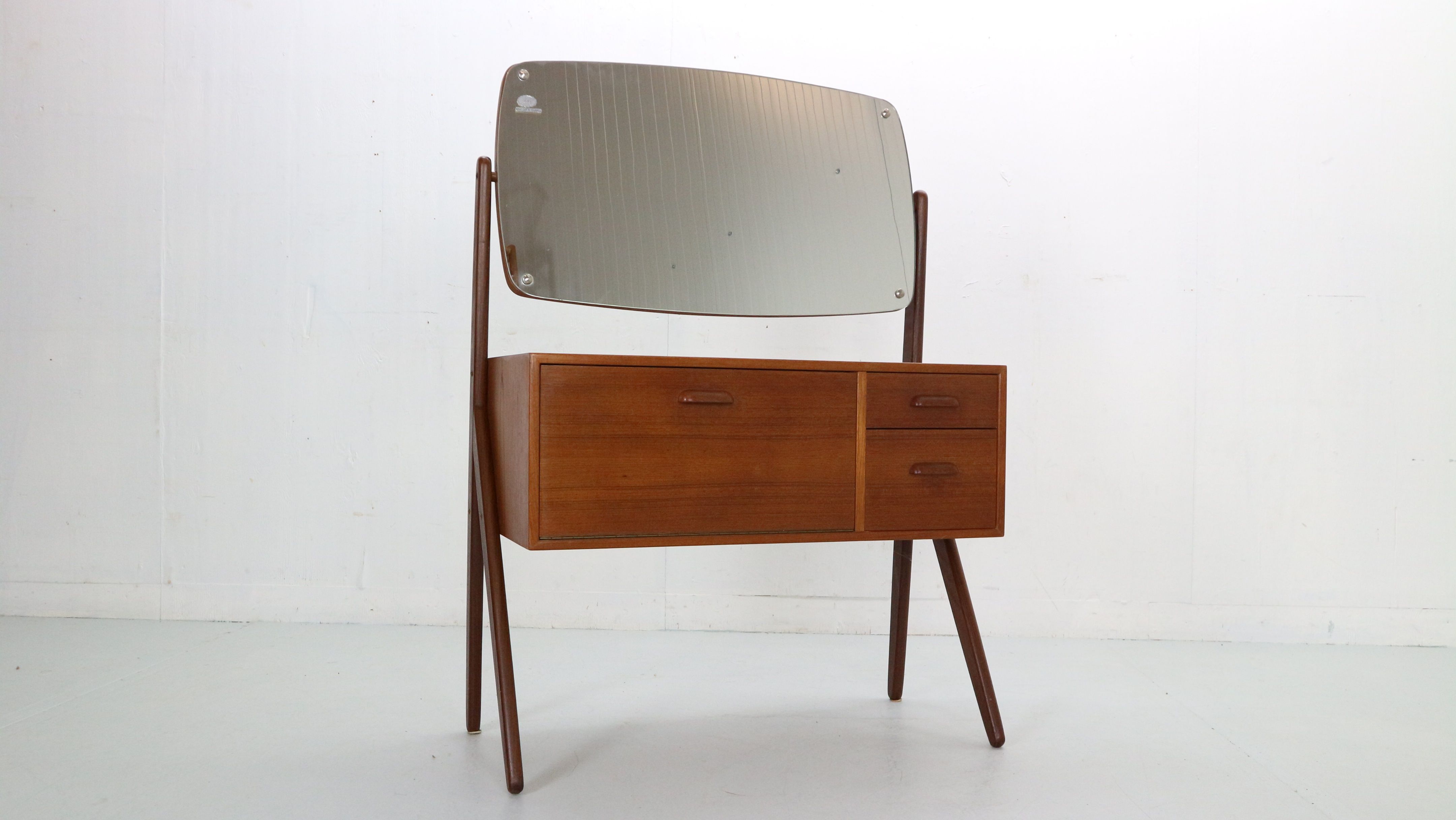Mid-Century Danish Dressing Table in Teak by by AG Spejl Kobberbeskyttet, 1960s