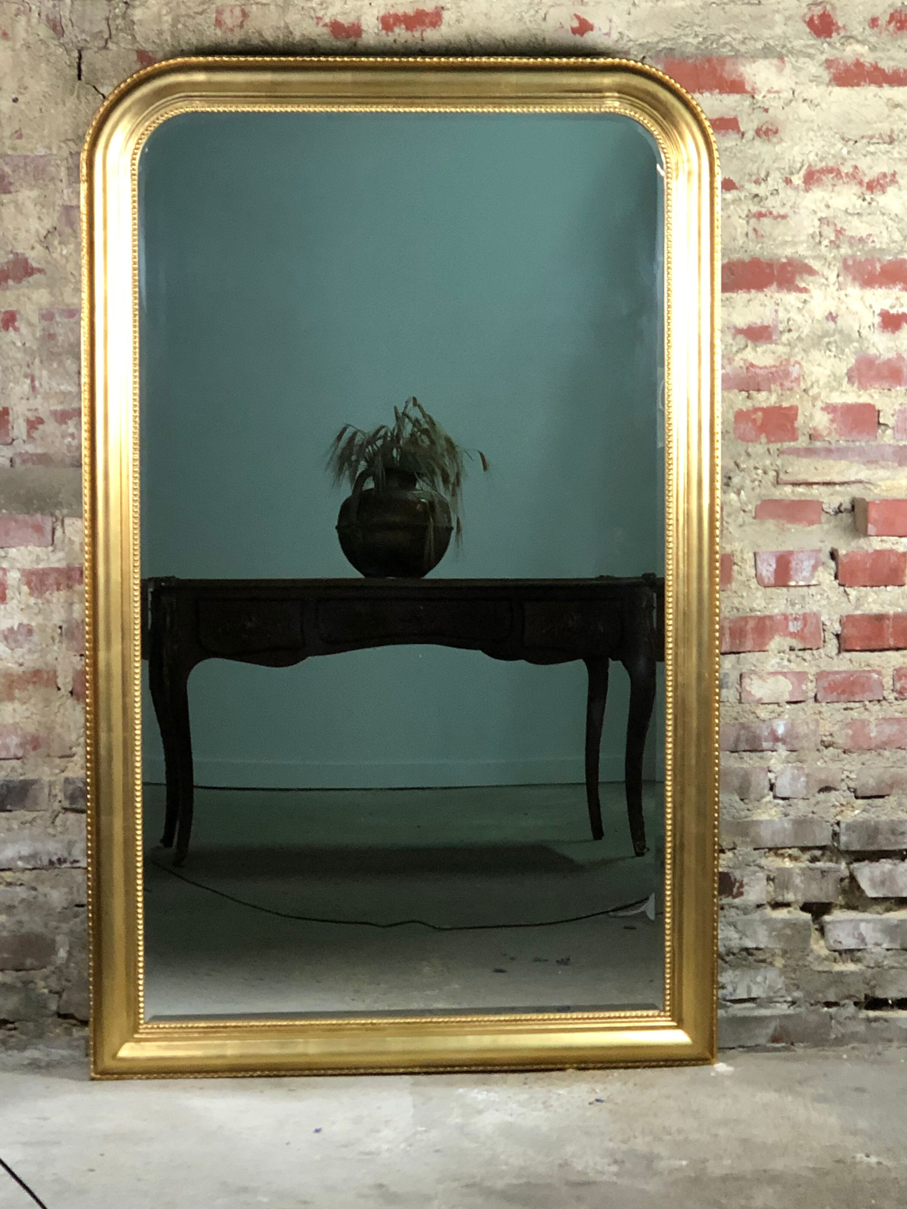 Louis Philippe style mirror in gilded wood 160 x 100 cm