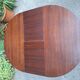 Table à manger en bois avec plateau rond extensible, années 1950