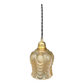 Vintage amber glass suspension globe