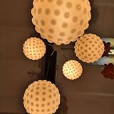 Suspension 5 glass balls from the 60s