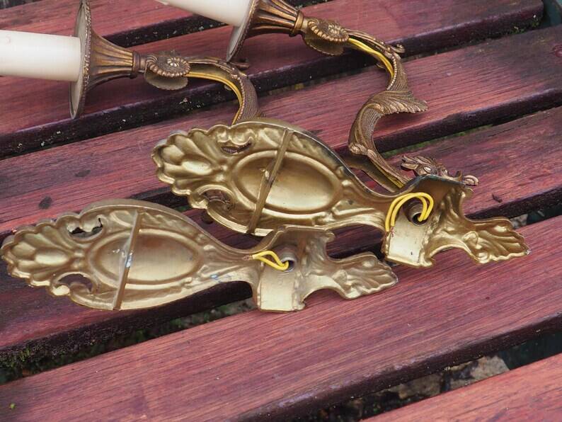 Vintage Rams Head French Bronze Wall Sconces Wall Lights C1930s Pair