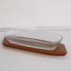 Scandinavian teak and glass tray 1960