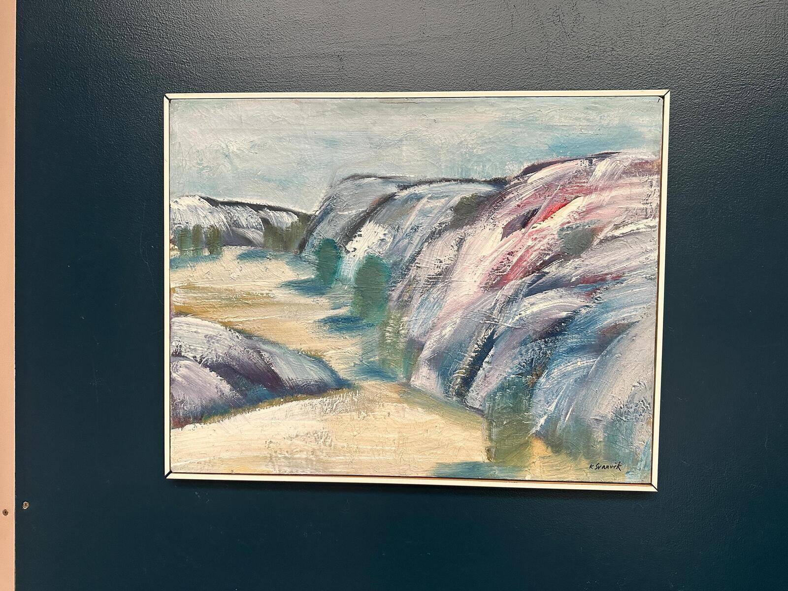 Swedish Oil on Canvas – “Valleys” by K. Svanvik – Signed