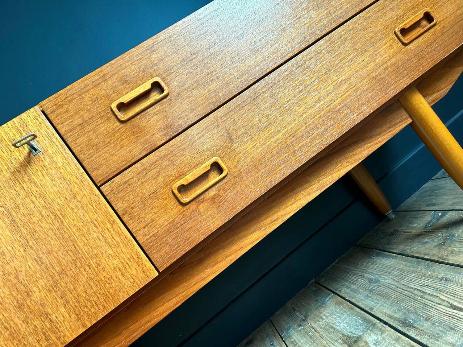Vintage teak sideboard in Scandinavian design, antique TV stand