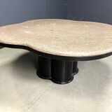 Table basse vintage en granit en forme de trèfle, années 1970