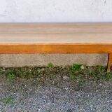 Table bistrot en bois plateau en hetre vernis mat 2 m  x 0,67 m