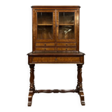 Restoration period mahogany desk and display case