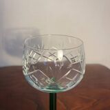 Verre à pied bas Rhin vin verre ciselé DLG baccarat
