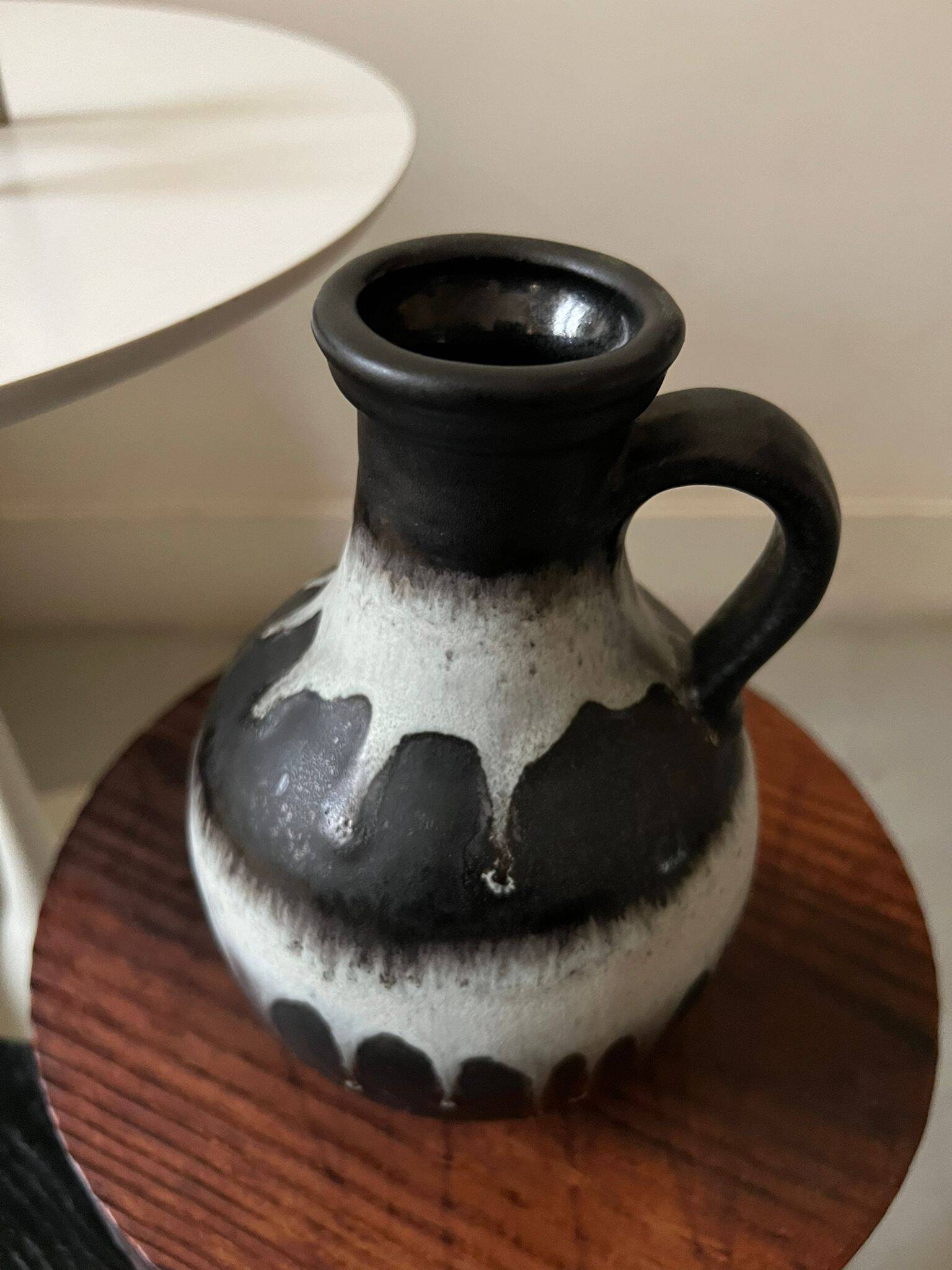 West germany ceramic carafe vase with glaze, mid century 1960