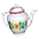 Sarreguemines coffee pot, Colmar polychrome decoration, bamboo shape, 1930.