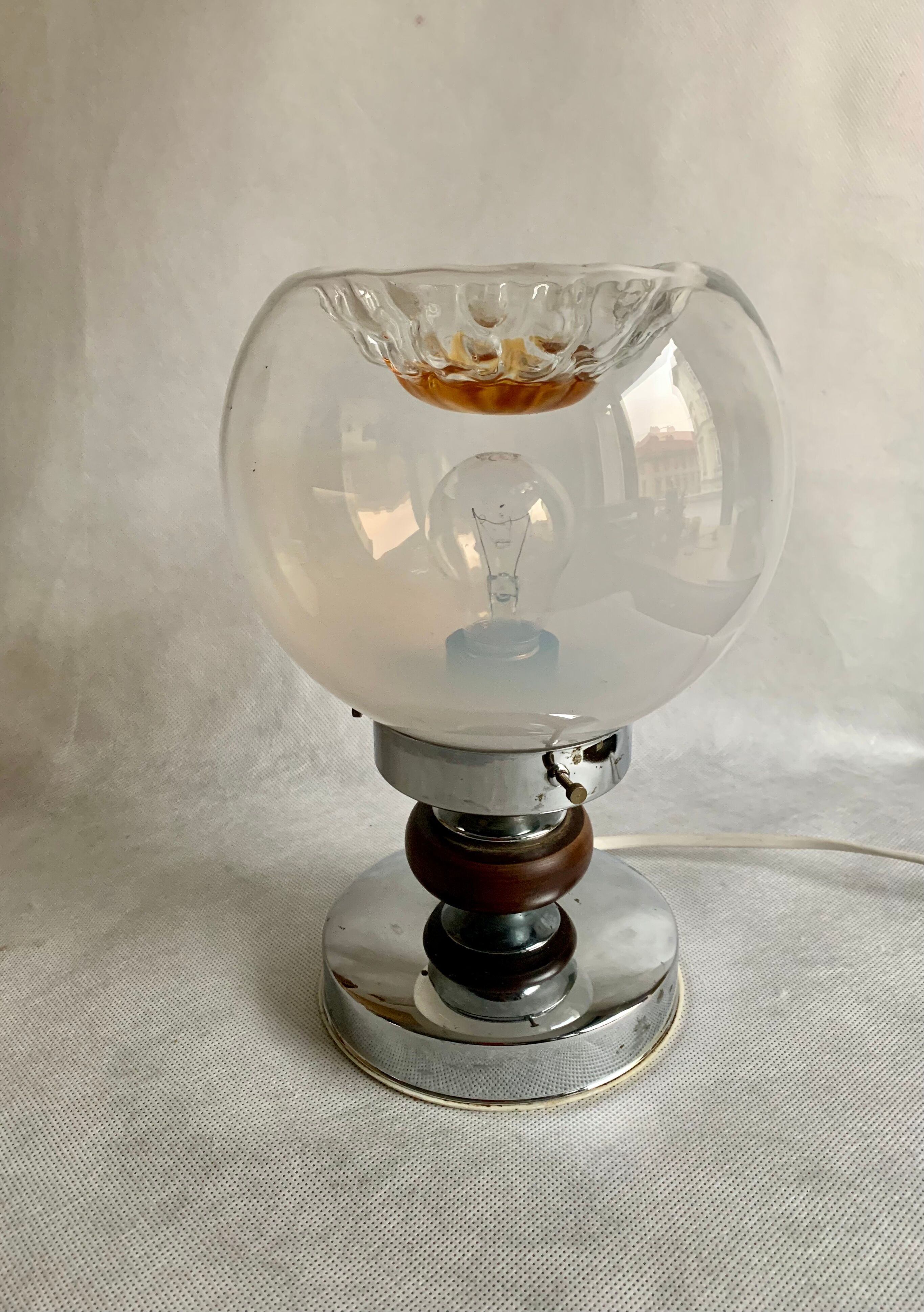 Murano glass globe table lamp, 1960s