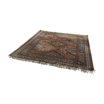 Tapis d'orient ancien fond orange 233x268cm