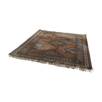 Old oriental rug, handmade. Orange background 233x268cm