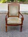 Louis Philippe regency office chair in solid wood and beige velvet