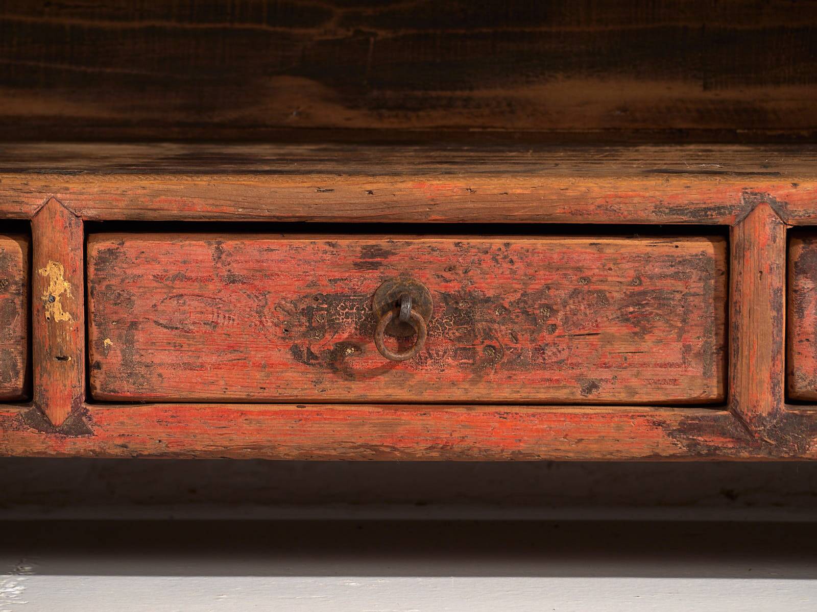 Meuble TV ancien à patine rouge (c.1900) #22
