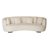 Half-moon sofa in white mohair