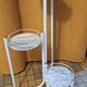 Planter stand triptych metal and marble