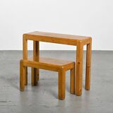 Solid pine console desk, Courchevel circa 1970