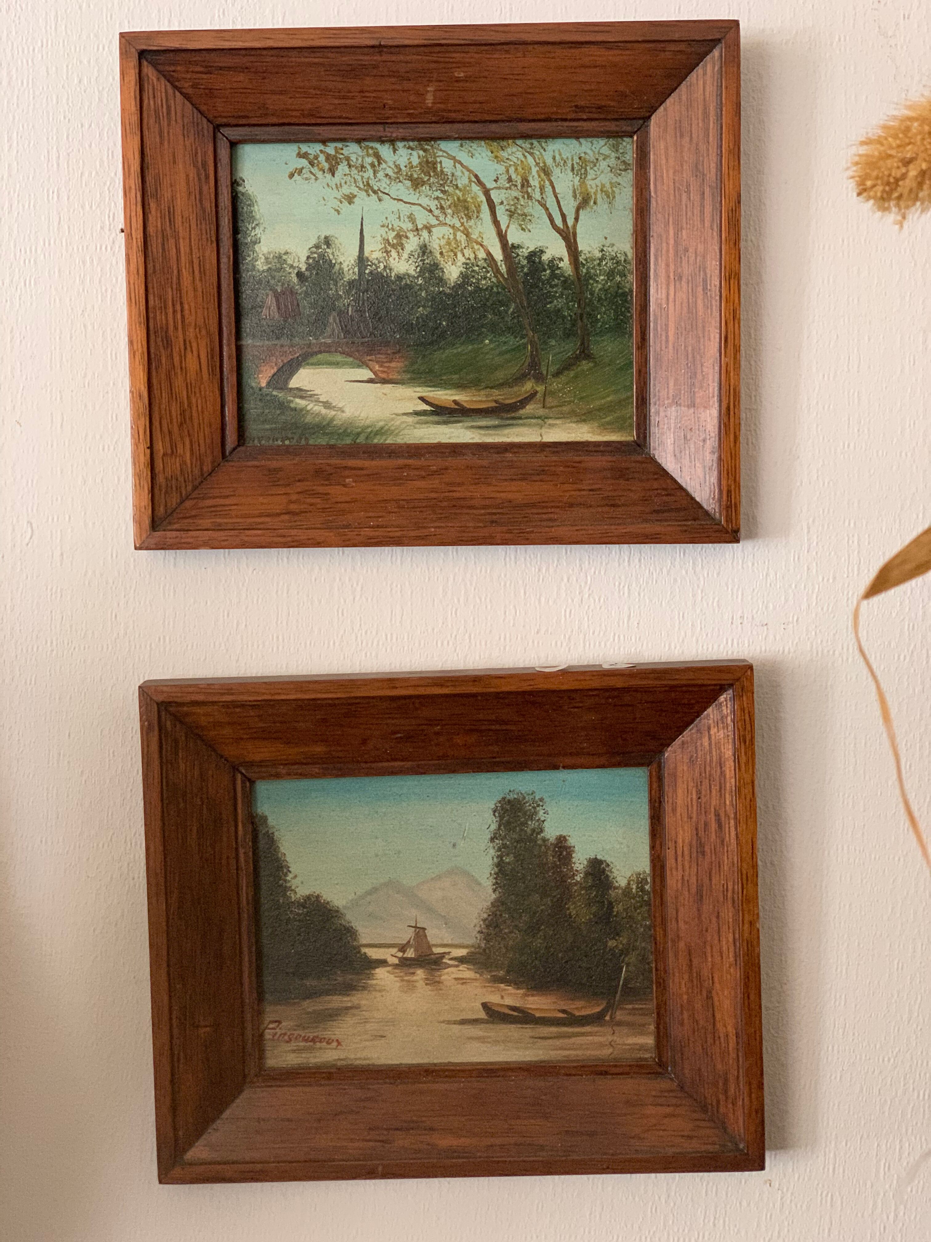 Paire tableaux paysage