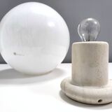 Spheric White Murano Blown Glass Table Lamp by La Murrina with Murrines
