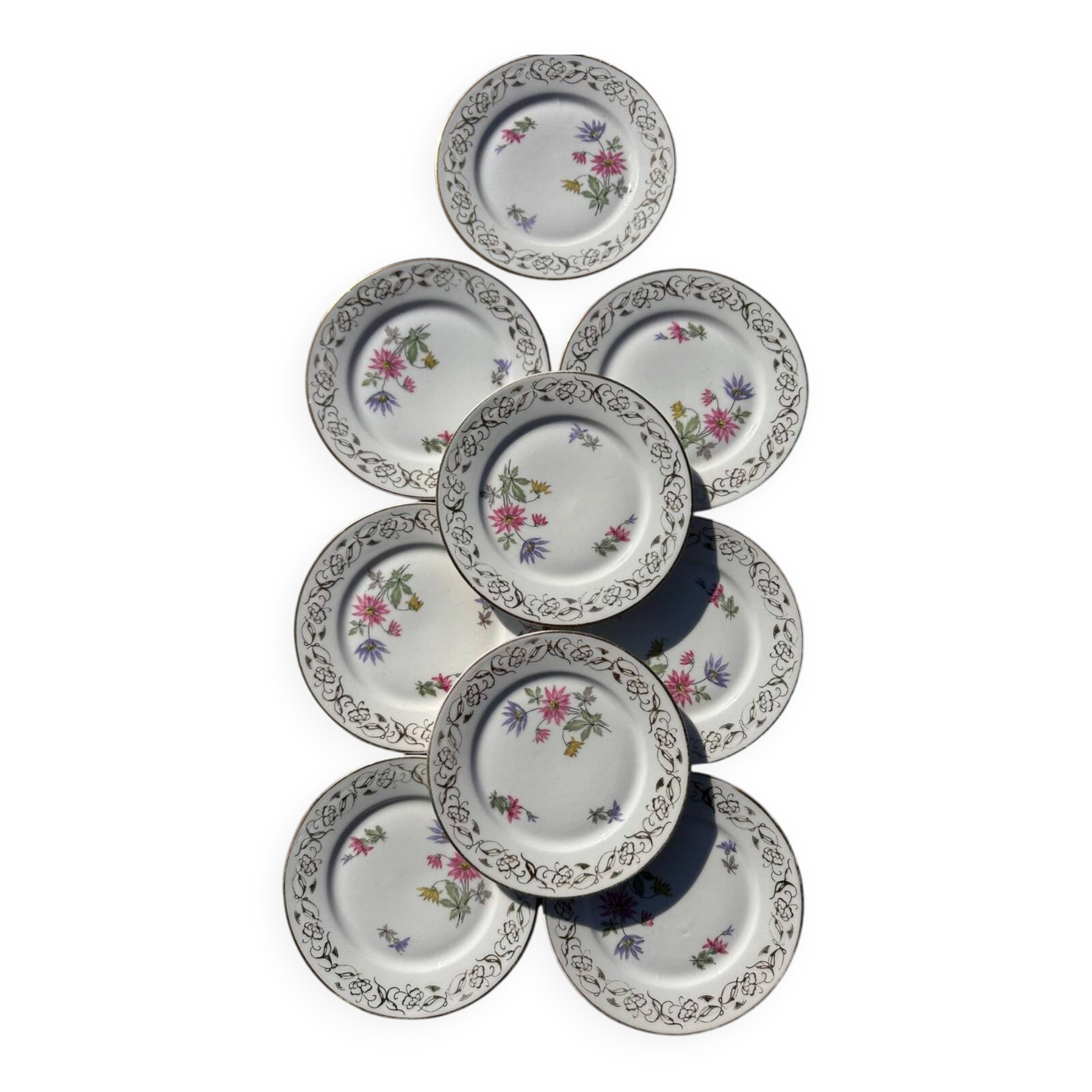 Small Dessert Plates - Limoges Porcelain - Mehun Enamels