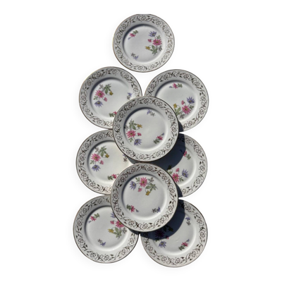 Petites Assiettes à Dessert - Porcelaine de Limoges - Émaux de Mehun