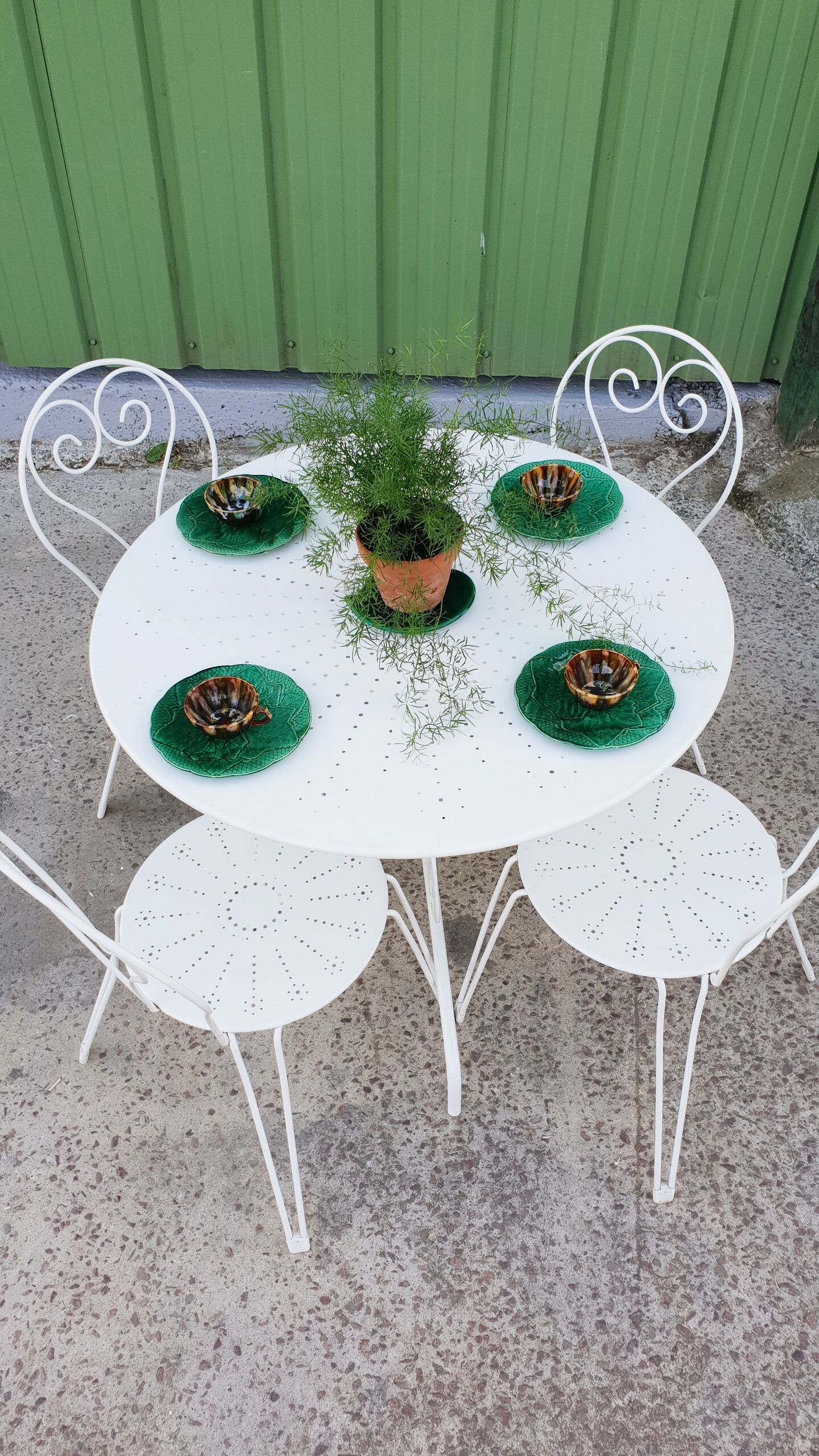 Wrought iron garden furniture