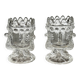 Pair of antique moulded glass egg cups