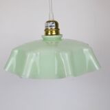 Mint green glass pendant lamp, vintage
