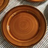7 Saint Clément flat plates in brown earthenware