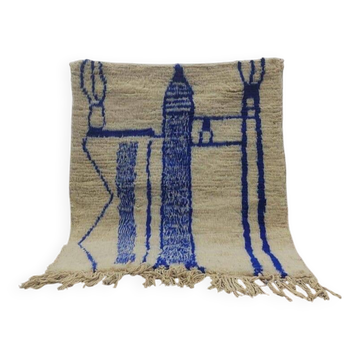 Tapis berbere beni ouraine fait main traditionnelle taille 200 x 300 cm