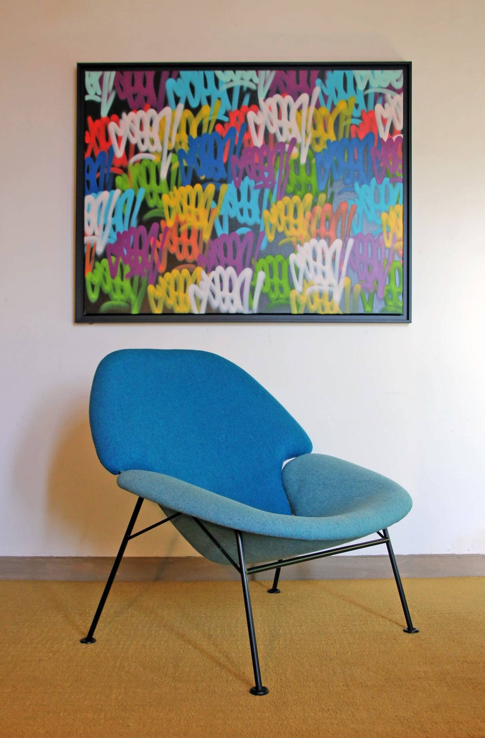 Model F555 armchair by Pierre Paulin, published by Artifort in the 1960s.