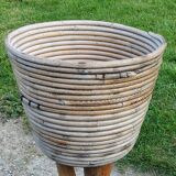 Rattan and bamboo plant holder from the 50s