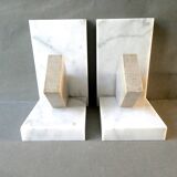 Pair of greenhouse books in white marble 60s