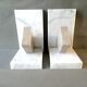 Pair of greenhouse books in white marble 60s