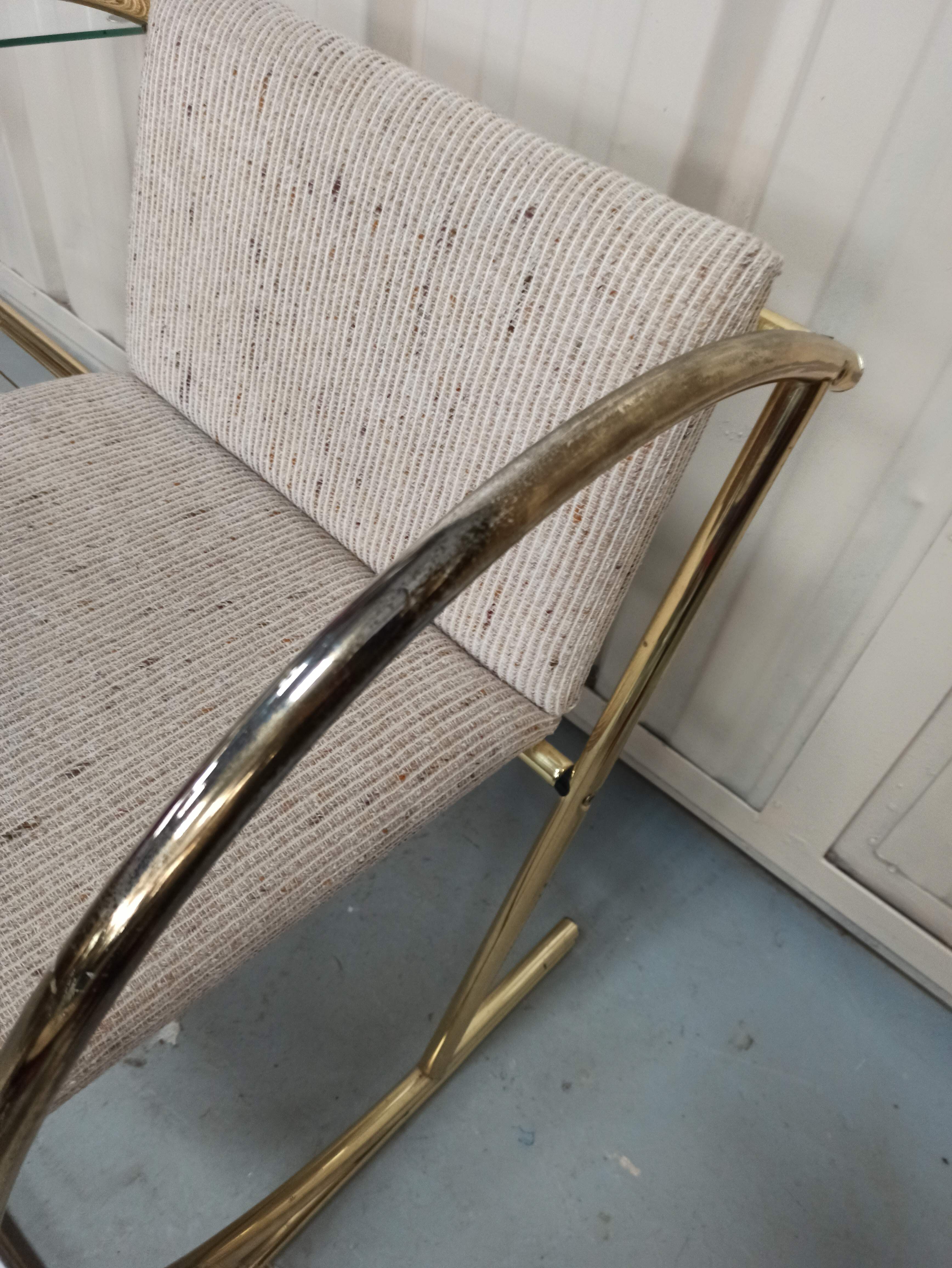 Bench armchair furniture chrome gold 70s