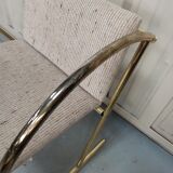 Bench armchair furniture chrome gold 70s