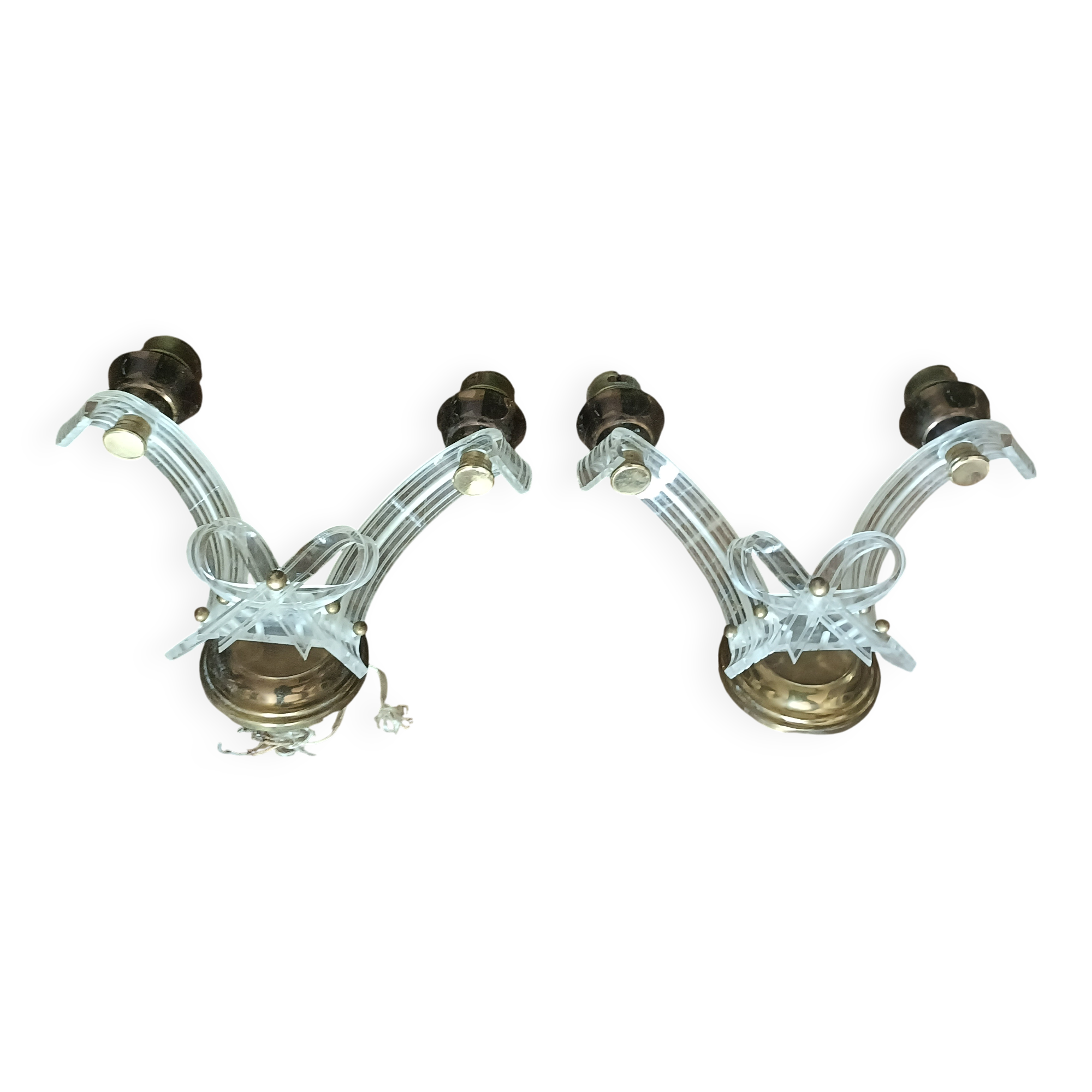 Pair of vintage bow wall lights