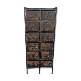 Casier / armoire métallique noire 12 casiers