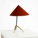 Large Kalmar Mid-Century tripod brass table lamp with a new fabric shade
