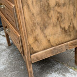 Art Deco glass-fronted Parisian buffet in raw wood