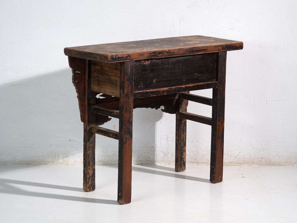 Antique pine console with multi-layer patina – China, circa 1930