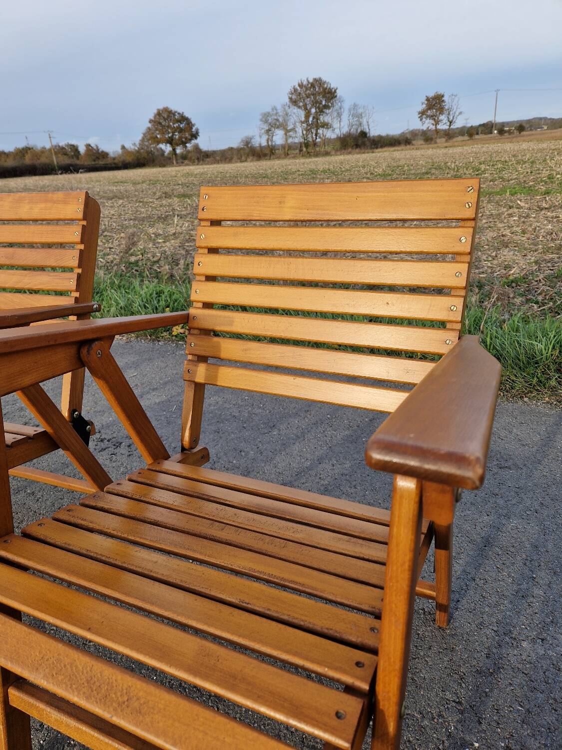 Set of 4 vintage folding armchairs
