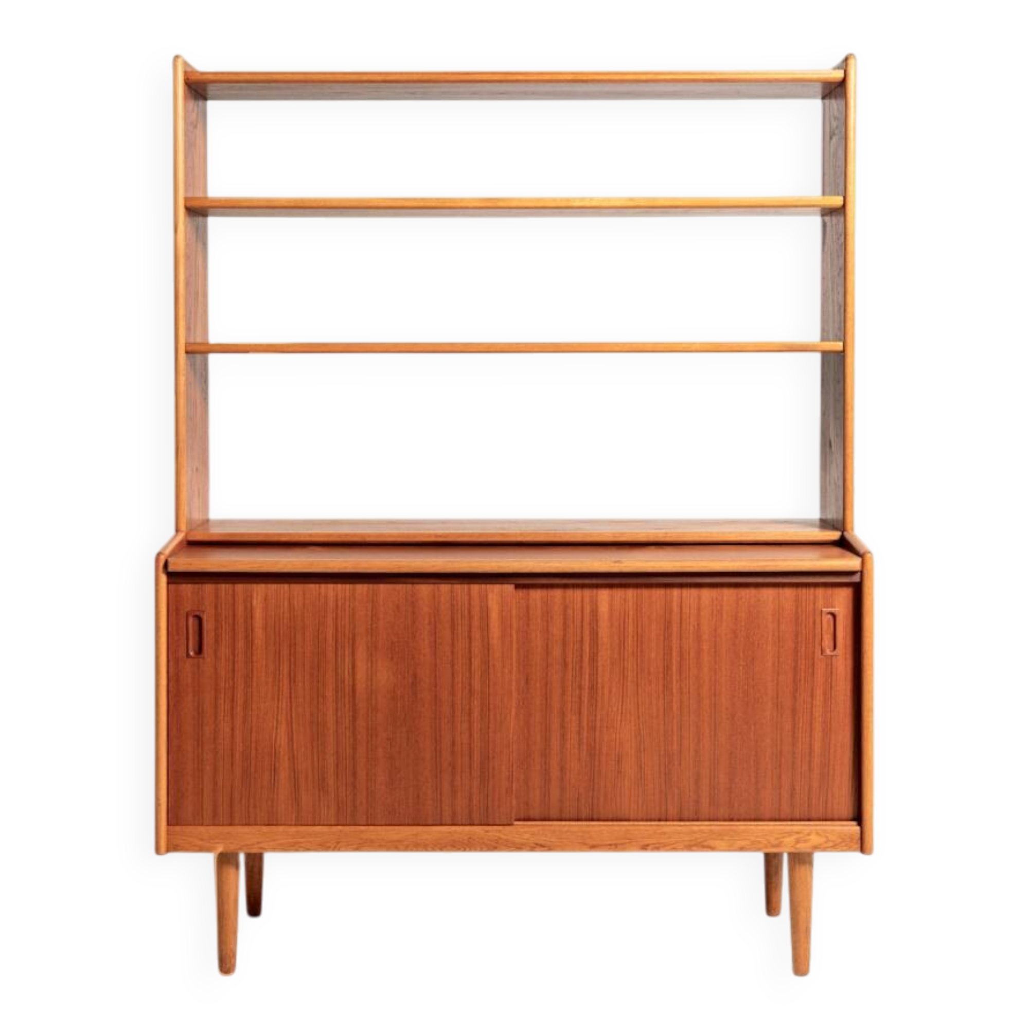 Scandinavian teak bookcase with writing desk, 1960s