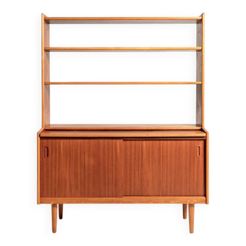Scandinavian teak bookcase with writing desk, 1960s